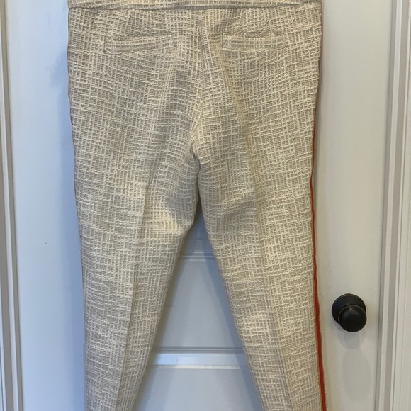 Tory Burch cropped twill pants with tuxedo stripe - Picture 4 of 5